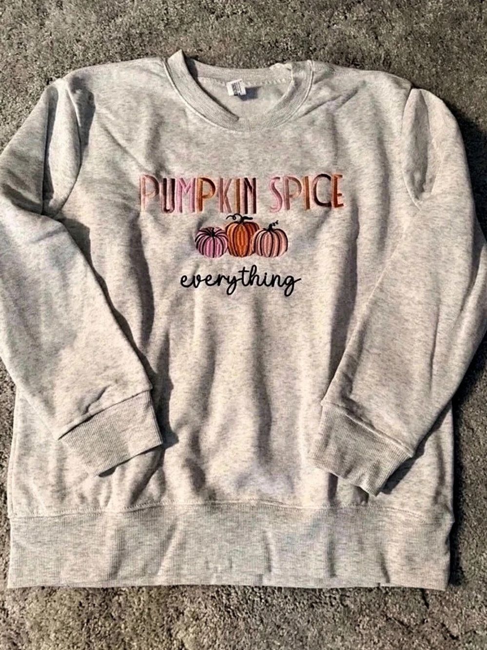 Pumpkin Spice Graphic Sweatshirt in Gray